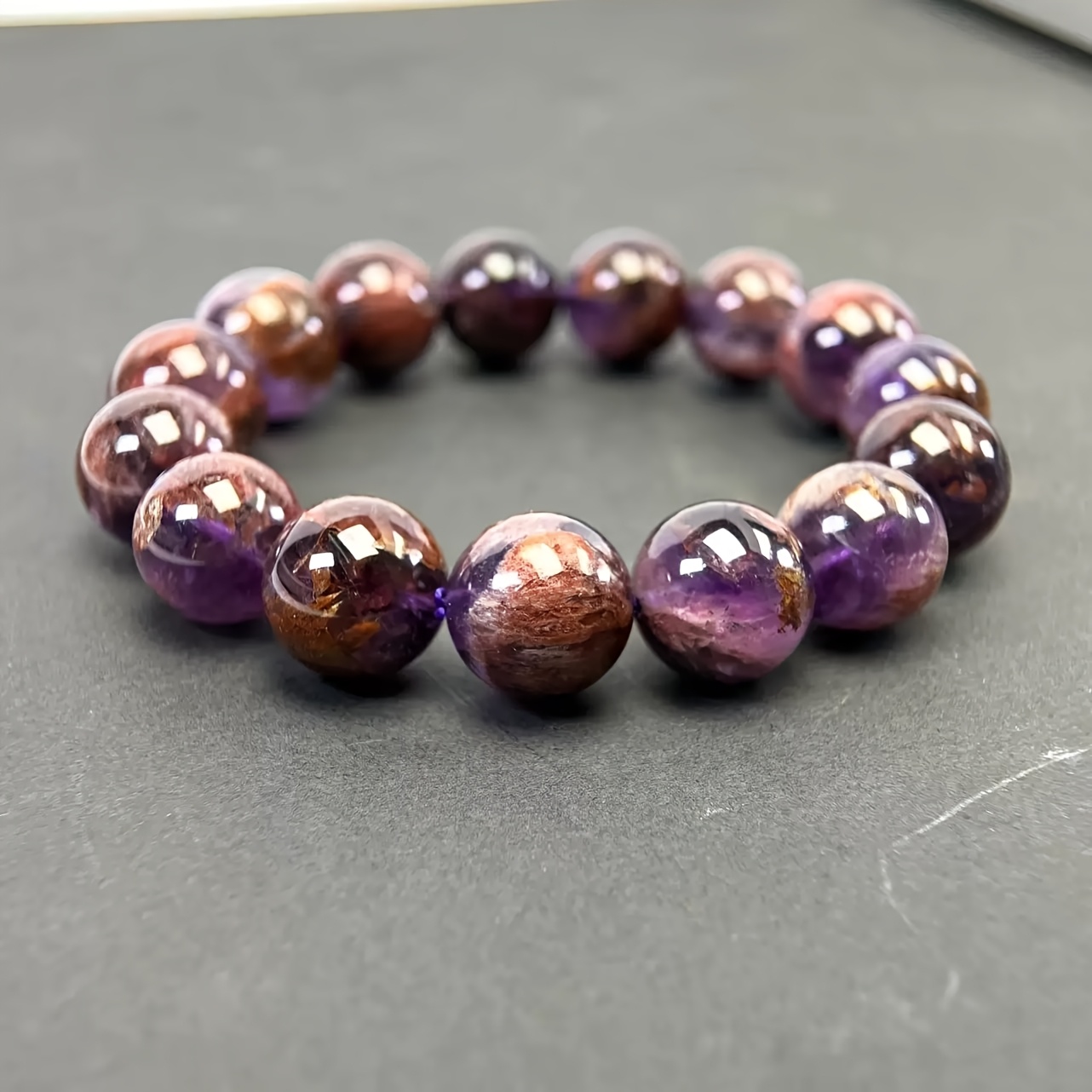 7A+ Purple Phantom Crystal Bracelet, Elegant Gift